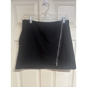 GAP Wrap Wool Mini Skirt Lined Black Size 4 With Pockets